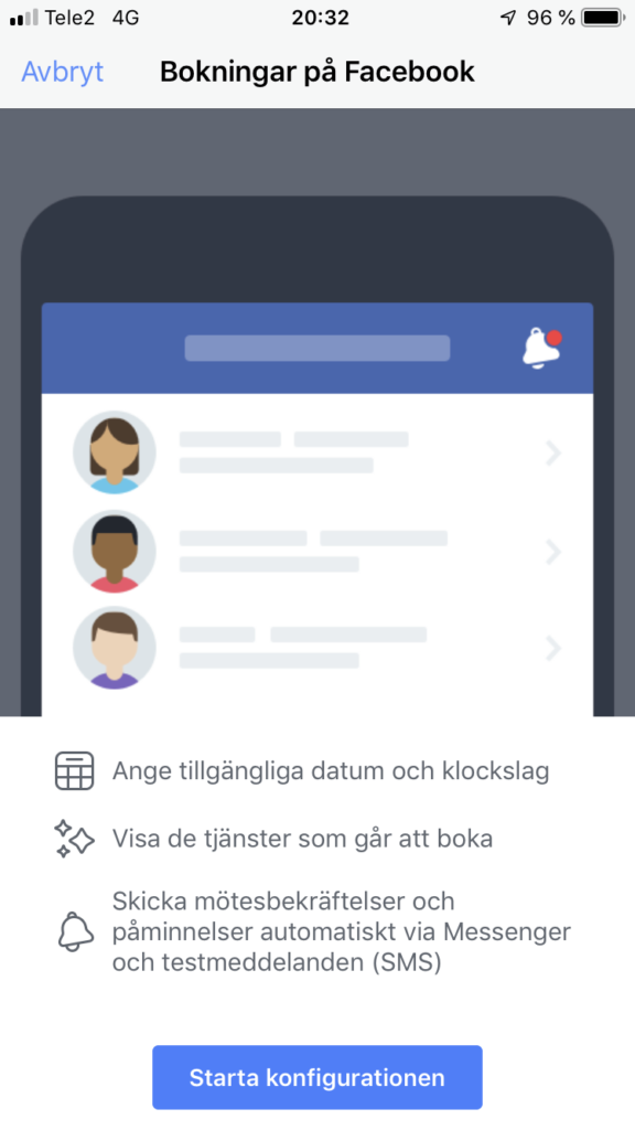 Boka möte på Facebook