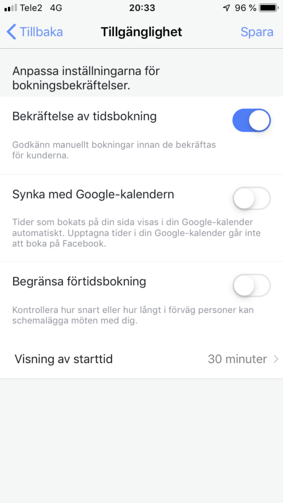 Boka möte på Facebook
