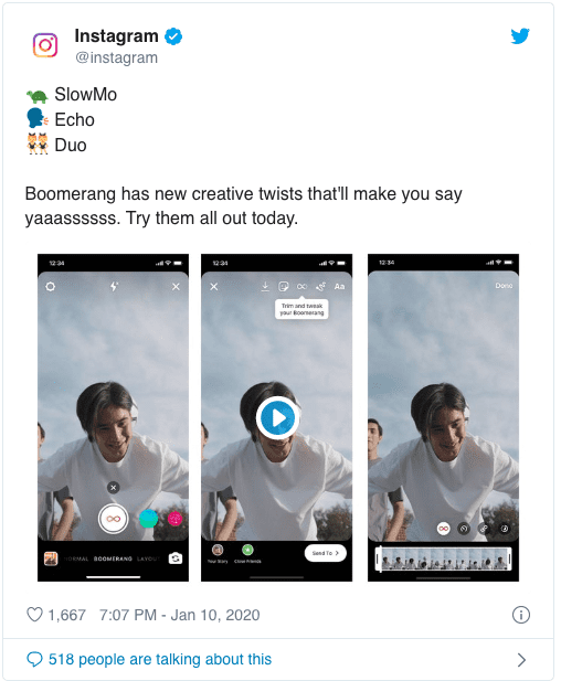 Instagram Boomerang får nya effekter