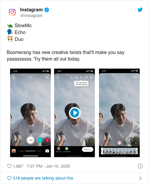 Instagram Boomerang får nya effekter