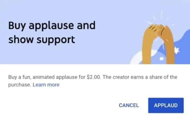 YouTube applause