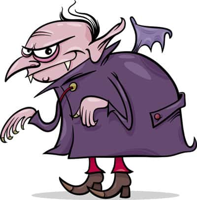 en tecknad vampyr