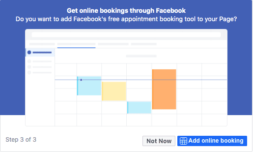 Facebooks bokningsverktyg