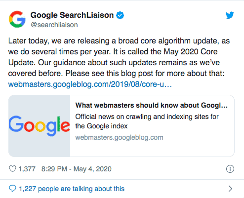Google Core Update 2020