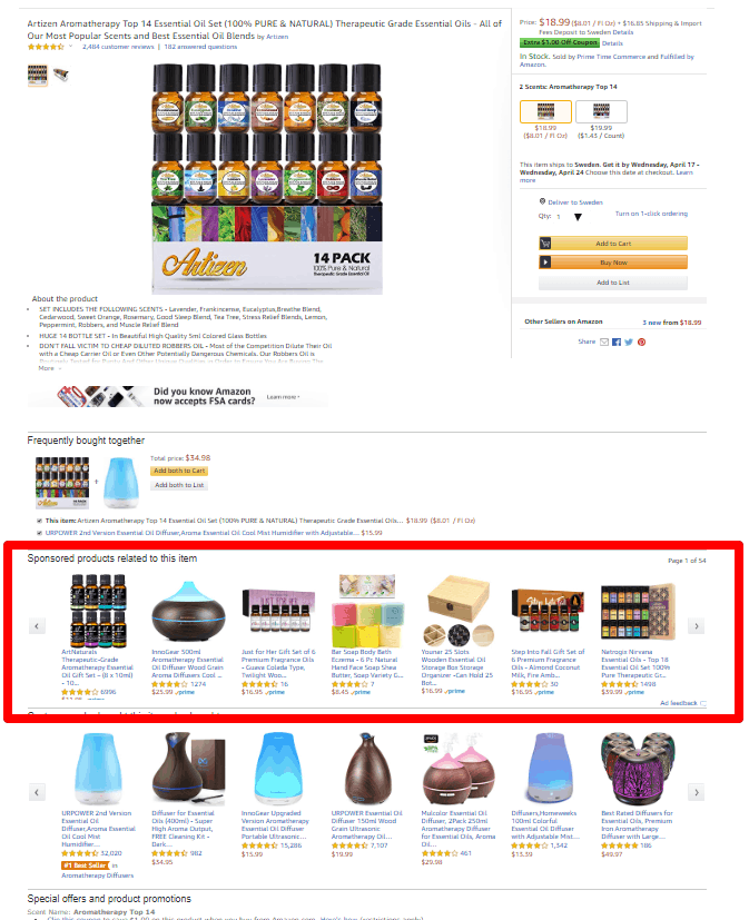 Amazon product targeting