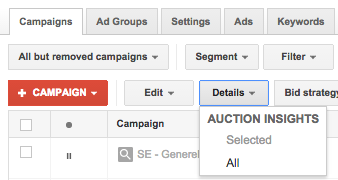 Under details hittar du actions insights.