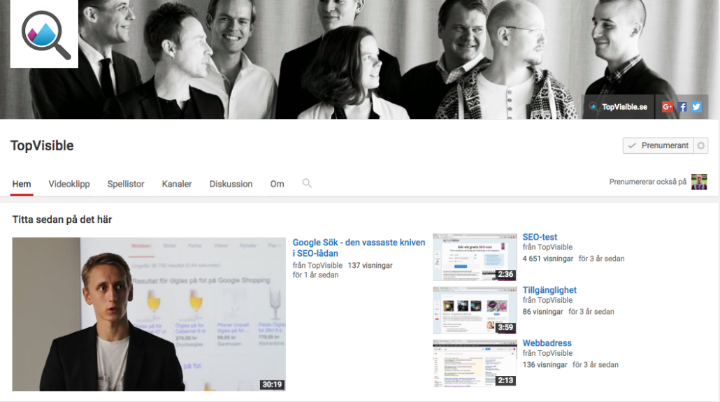 TopVisible på Youtube