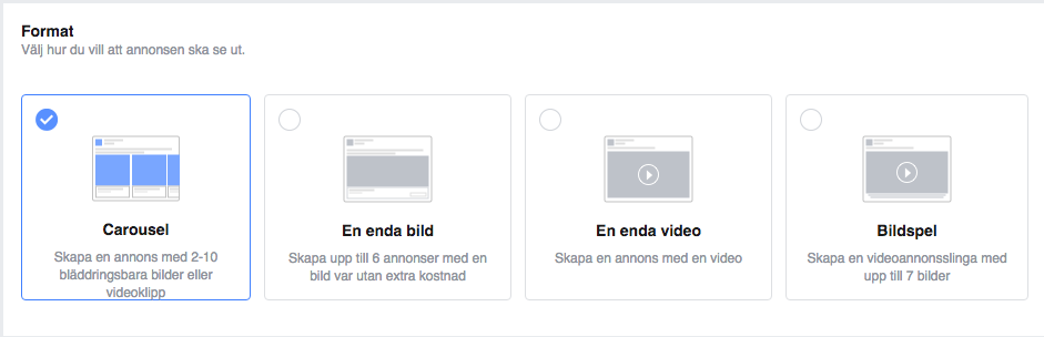 Annonsformat facebook
