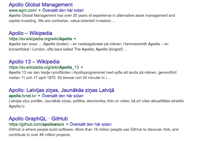 Sökresultat för apollo