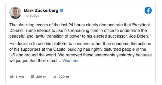 digitala nyheter trump blockeras av sociala medier