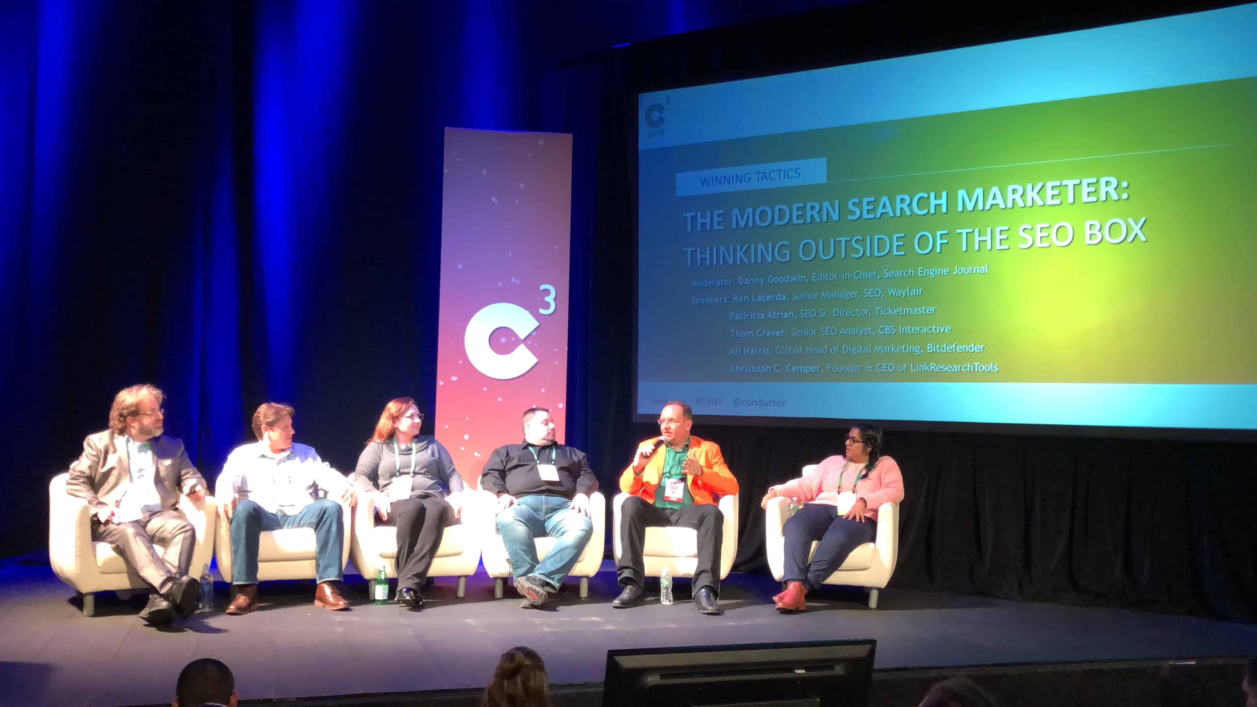 paneldiskussion på c3 seo-konferensen i new york