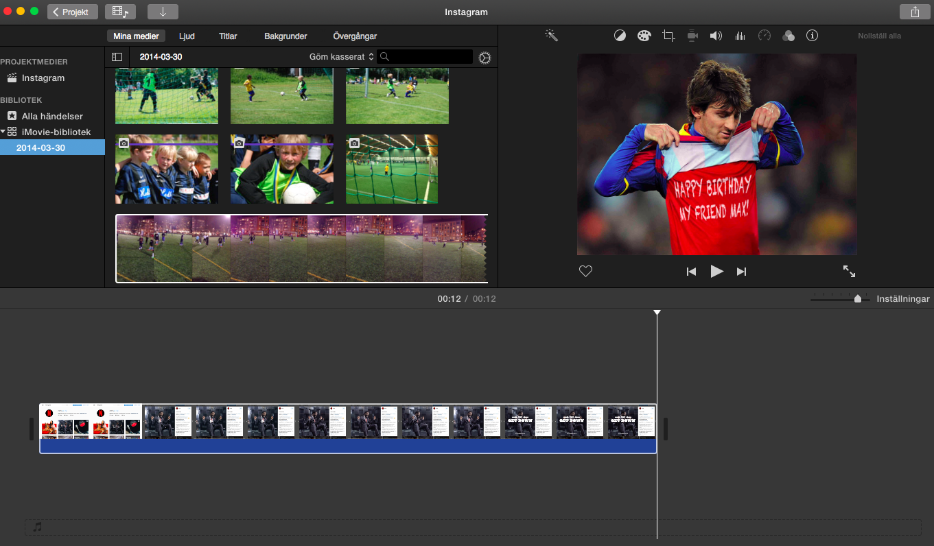 Redigera rörligt media med iMovie